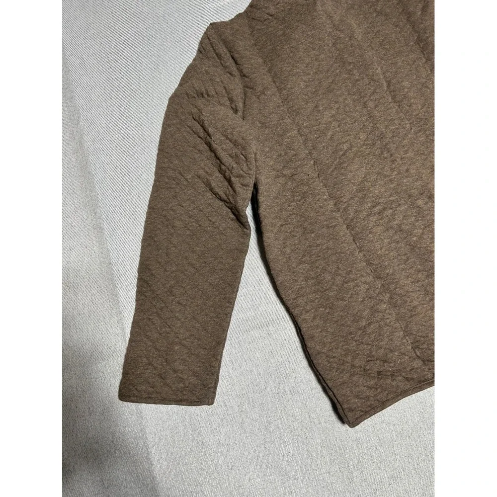 Banana Republic‎ Jacket Mens M Brown Quilted Full Zip Mock Neck Mock Neck Pocket